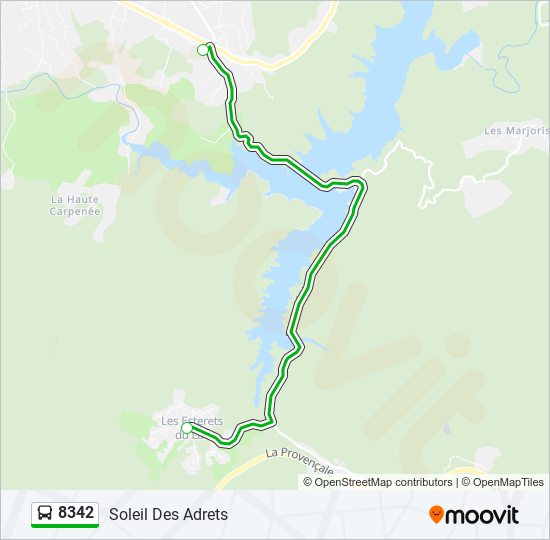 Plan de la ligne 8342 de bus