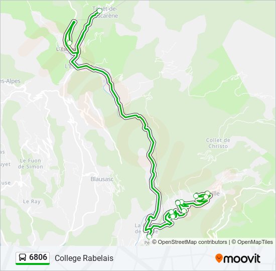 Mapa de 6806 de autobús