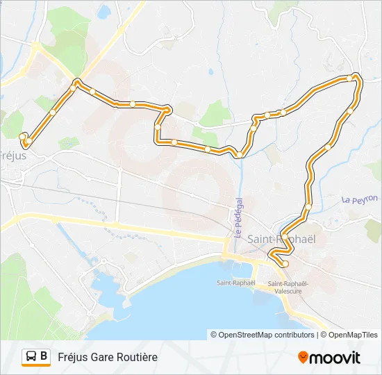 B Bus Line Map