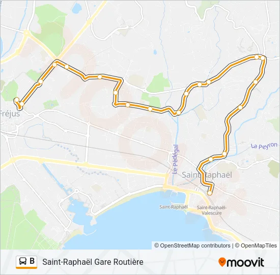 B Bus Line Map