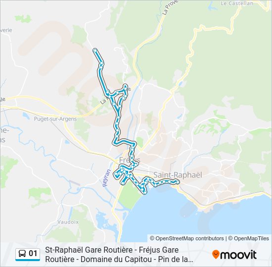 Plan de la ligne 01 de bus