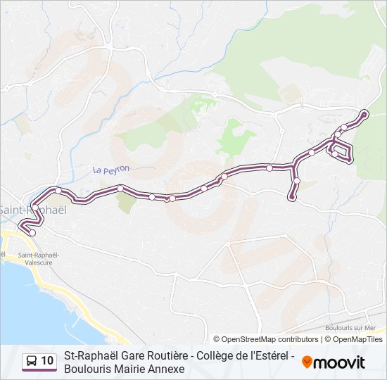 Plan de la ligne 10 de bus