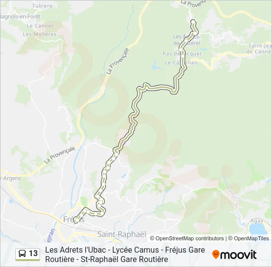 13 Bus Line Map