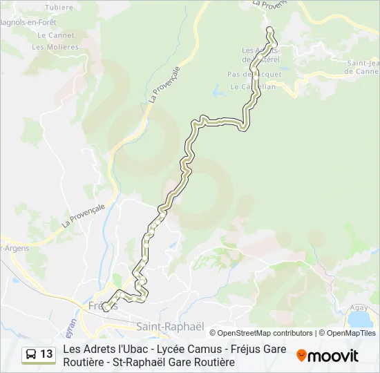 13 Bus Line Map
