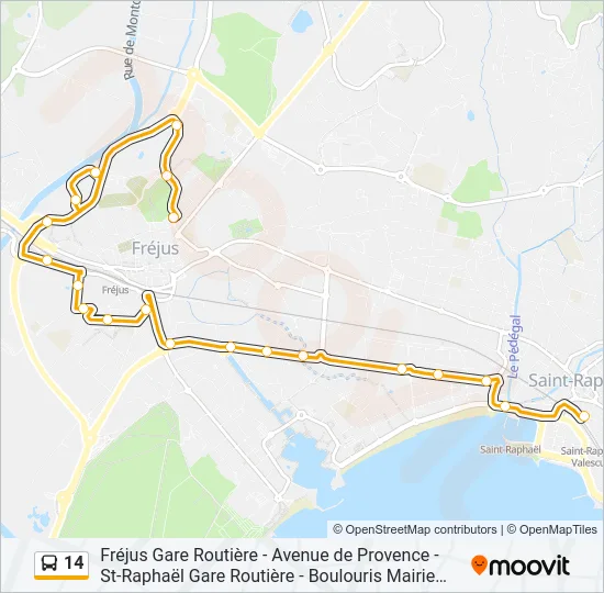 14 Bus Line Map