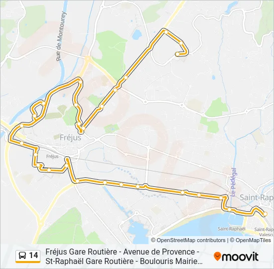 14 Bus Line Map