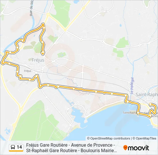 14 Bus Line Map