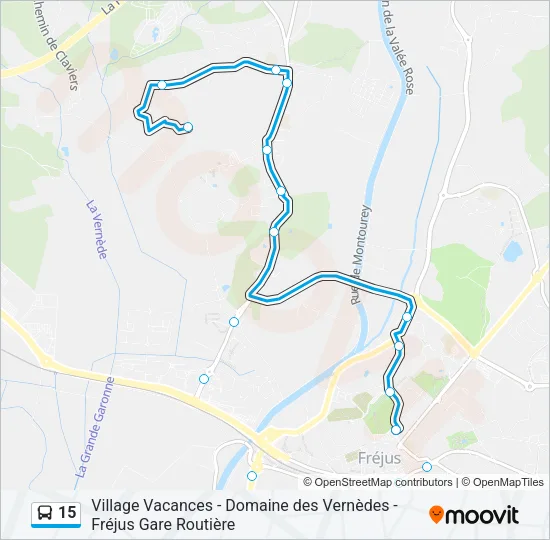 15 Bus Line Map
