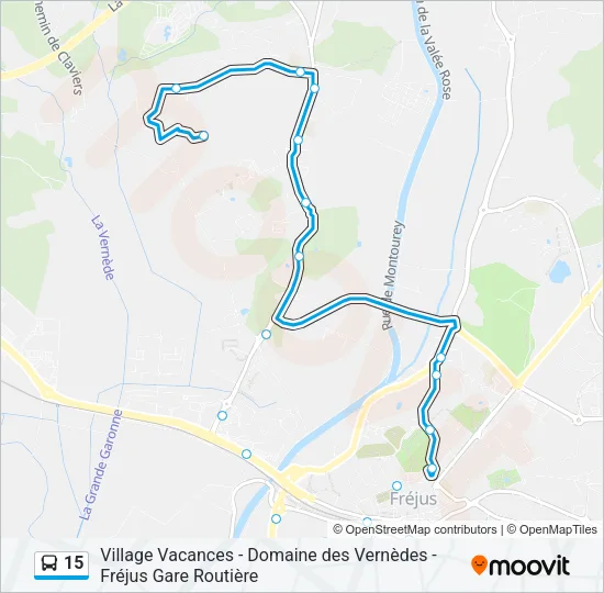 15 Bus Line Map