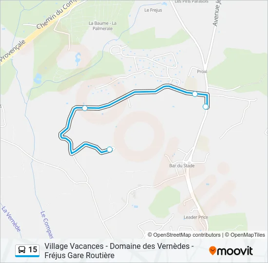 15 Bus Line Map