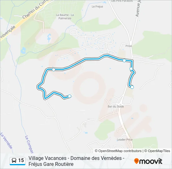 15 Bus Line Map