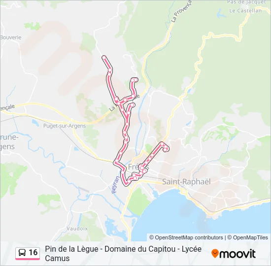 16 Bus Line Map