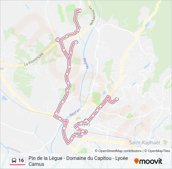 16 Bus Line Map