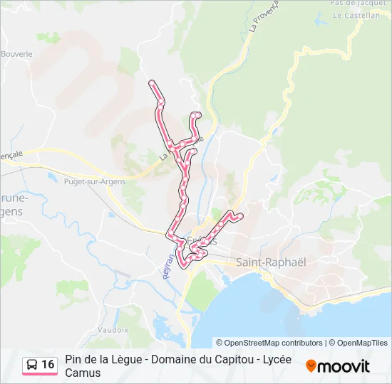 16 Bus Line Map