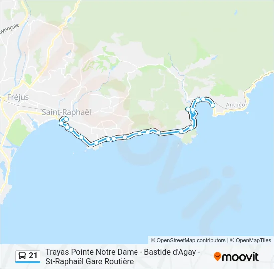 21 Bus Line Map