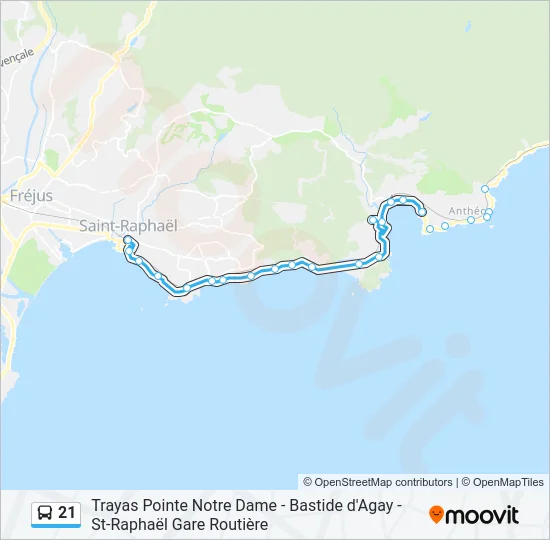 21 Bus Line Map