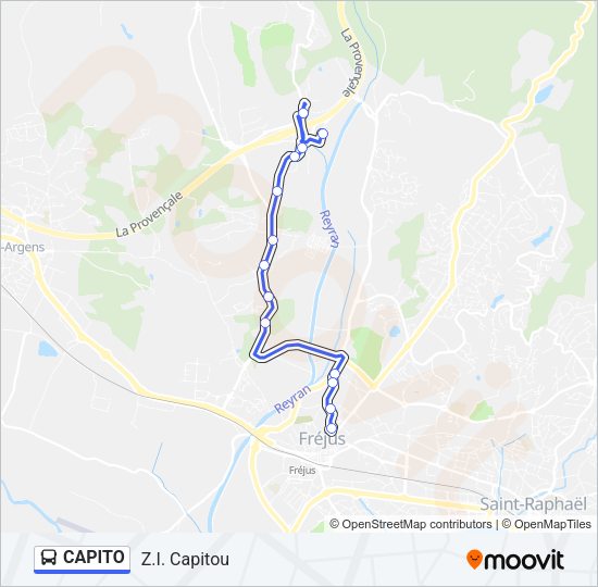 Plan de la ligne CAPITO de bus