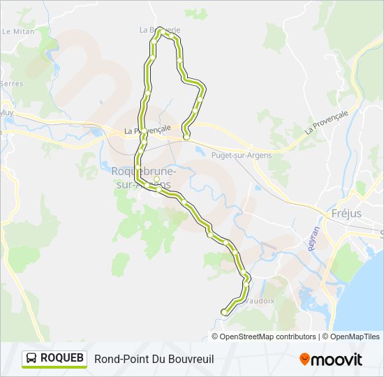 Plan de la ligne ROQUEB de bus