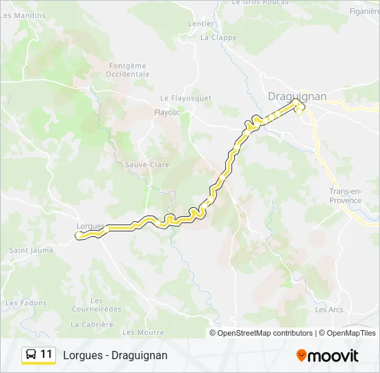 11 Bus Line Map