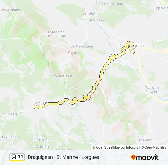 11 Bus Line Map