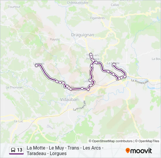 13 Bus Line Map