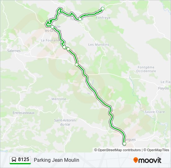 8125 bus Line Map