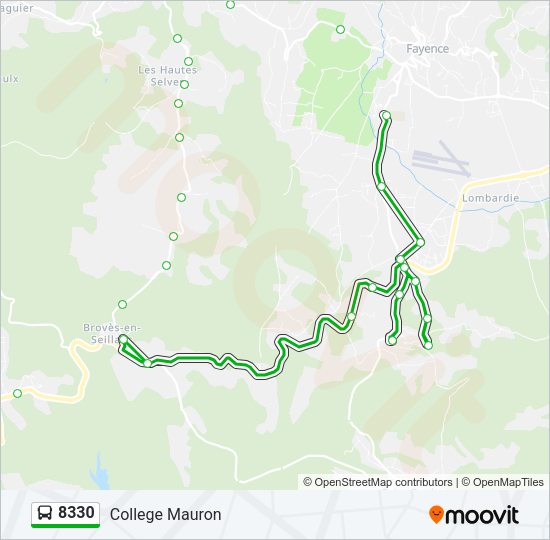 Plan de la ligne 8330 de bus