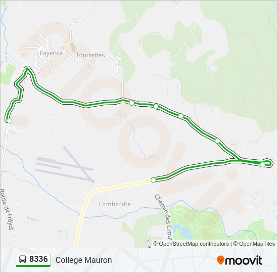 Plan de la ligne 8336 de bus