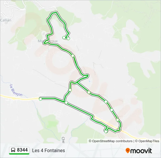 8344 Bus Line Map