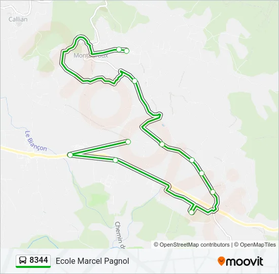 8344 Bus Line Map