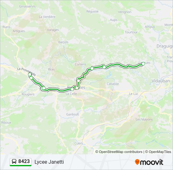 Plan de la ligne 8423 de bus