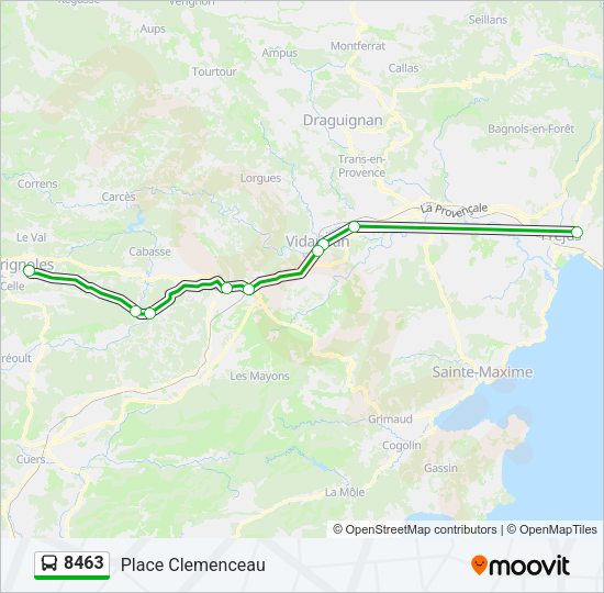 Plan de la ligne 8463 de bus