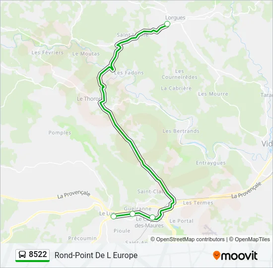 8522 Bus Line Map