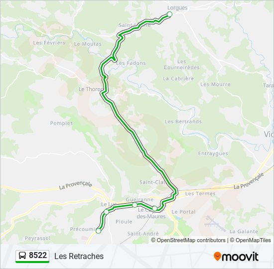 8522 bus Line Map