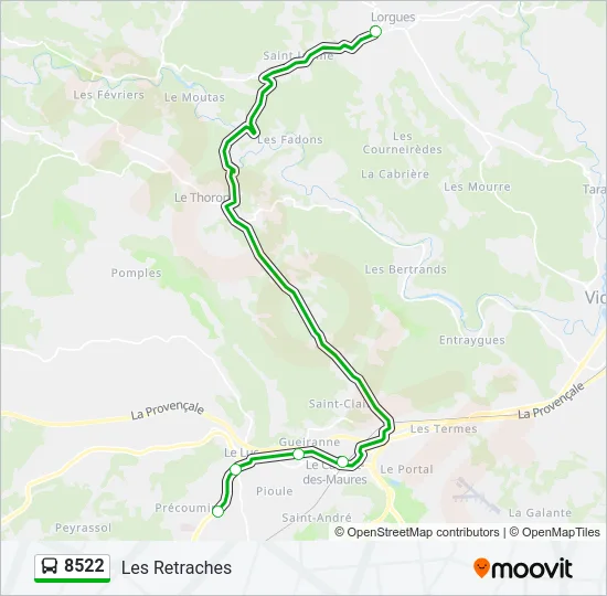 8522 Bus Line Map