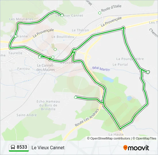 8533 Bus Line Map