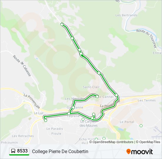 8533 bus Line Map