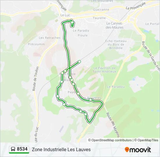 8534 Bus Line Map