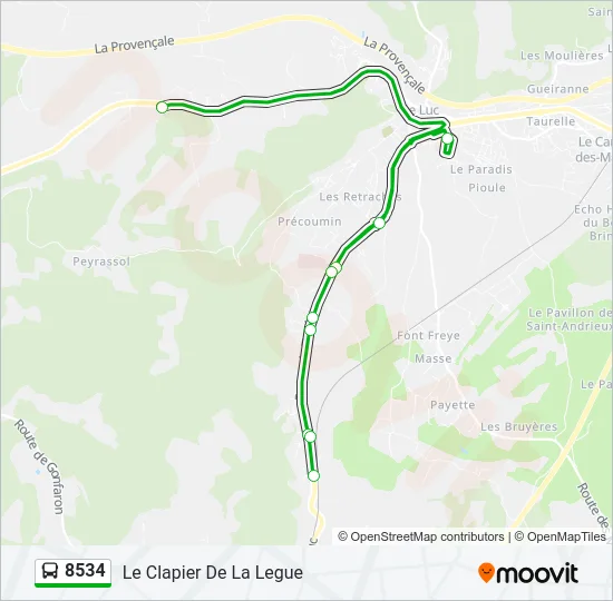 8534 Bus Line Map