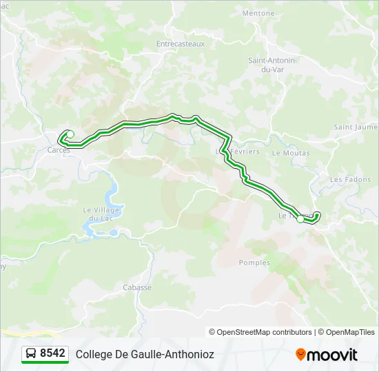 8542 Bus Line Map