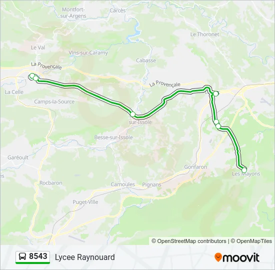 8543 Bus Line Map