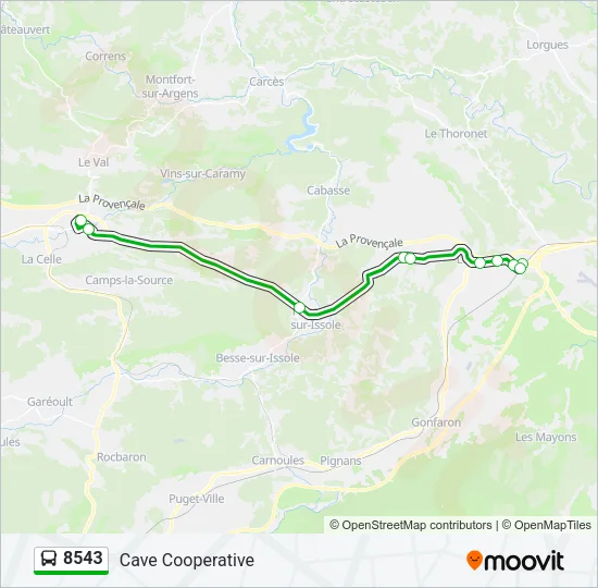8543 Bus Line Map