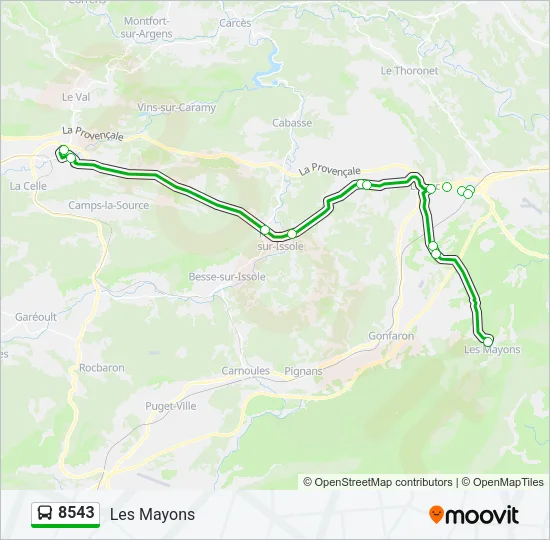 8543 Bus Line Map