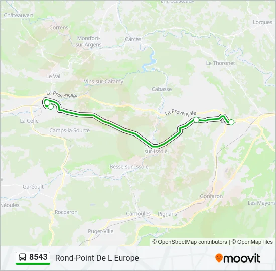8543 Bus Line Map