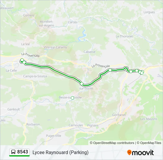 8543 Bus Line Map