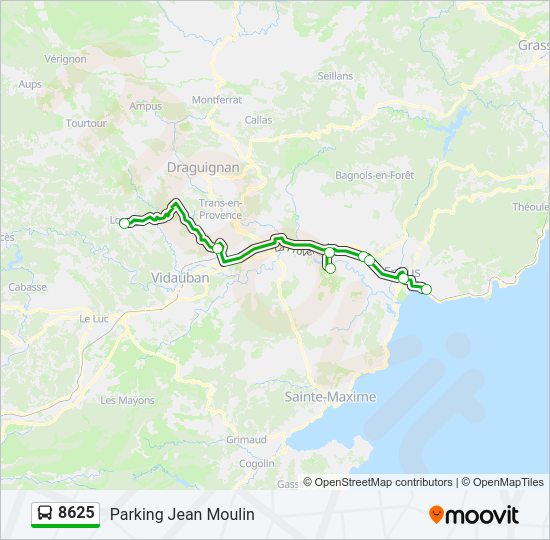 Plan de la ligne 8625 de bus