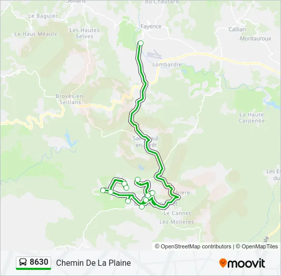 8630 Bus Line Map
