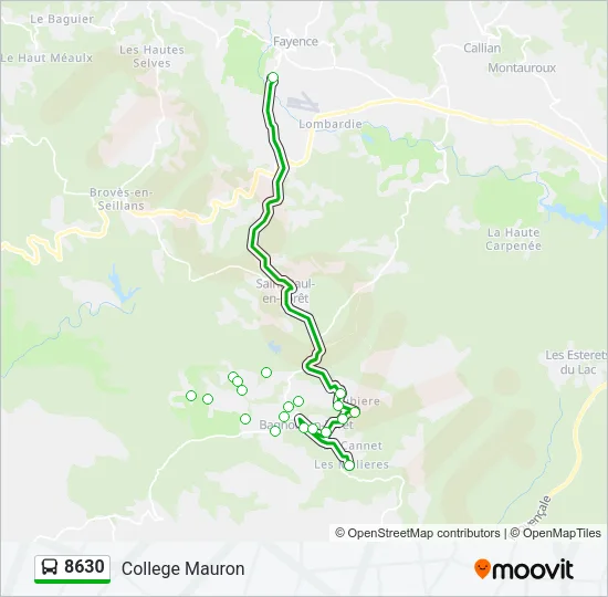 8630 Bus Line Map