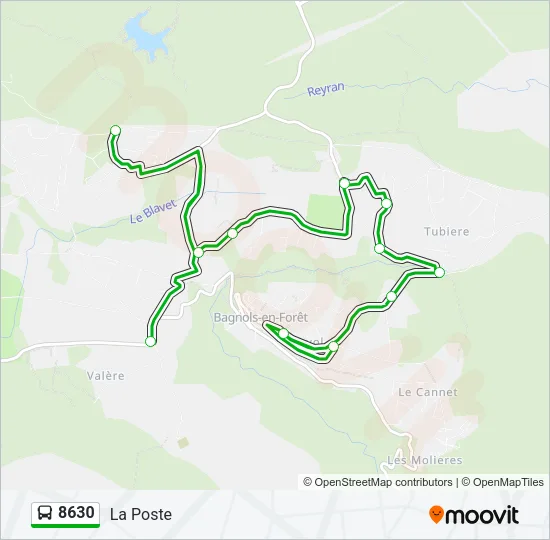 8630 Bus Line Map