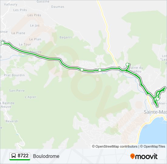 8722 bus Line Map